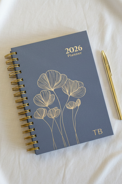 Personalized A5 Hardcover 2026 Planner - Slate Blue