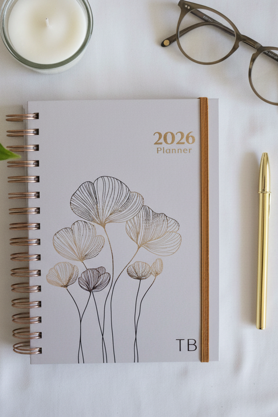Personalized A5 Hardcover 2026 Planner - Warm Beige