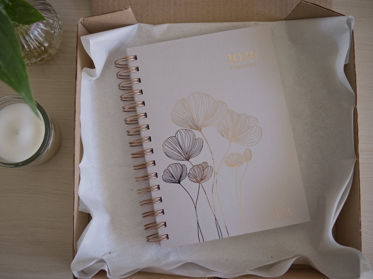 Personalized A5 Hardcover 2026 Planner - Warm Beige