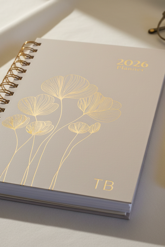 Personalized A5 Hardcover 2026 Planner - Warm Beige