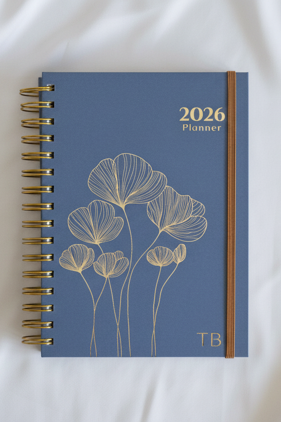 Personalized A5 Hardcover 2026 Planner - Slate Blue