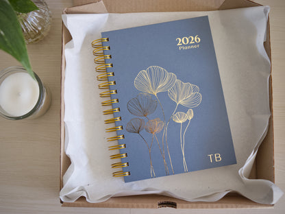 Personalized A5 Hardcover 2026 Planner - Slate Blue