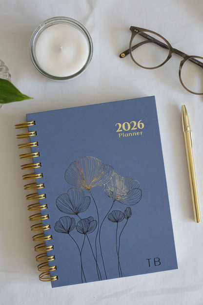 Personalized A5 Hardcover 2026 Planner - Slate Blue