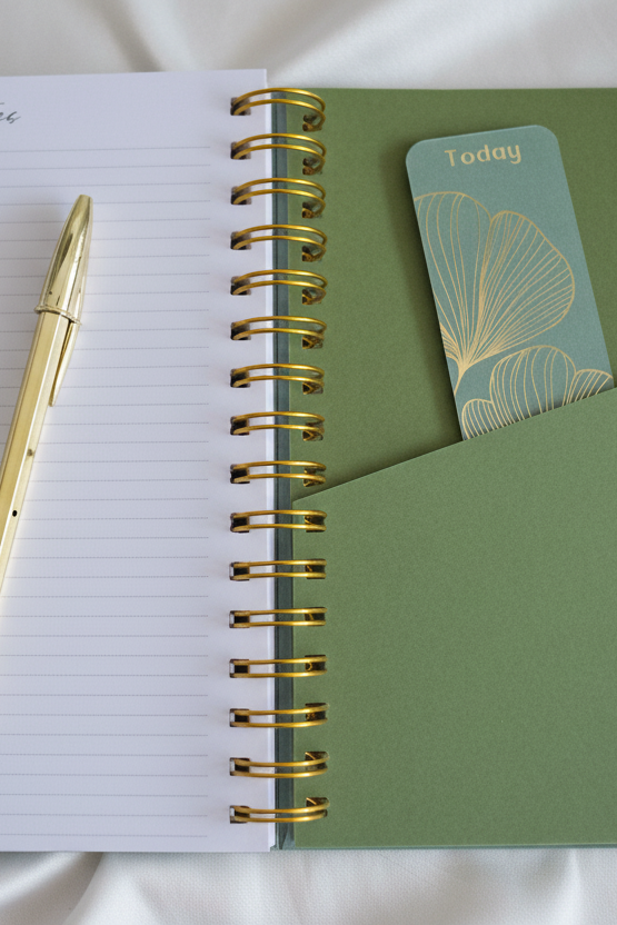 Personalized A5 Hardcover 2026 Planner - Olive Green