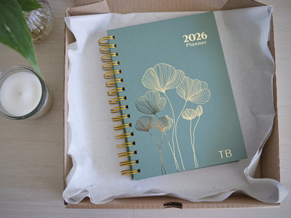 Personalized A5 Hardcover 2026 Planner - Olive Green