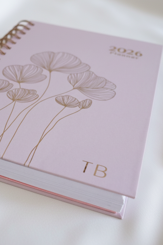Personalized A5 Hardcover 2026 Planner - Blush Rose