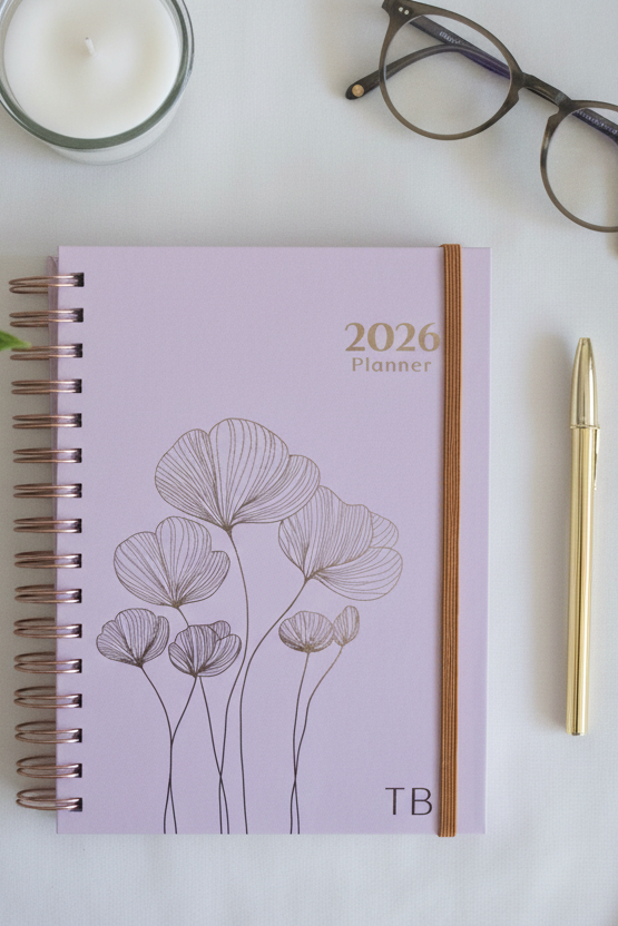 Personalized A5 Hardcover 2026 Planner - Blush Rose