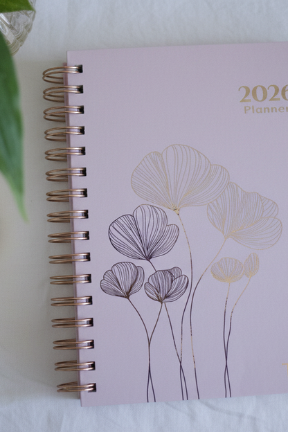 Personalized A5 Hardcover 2026 Planner - Blush Rose