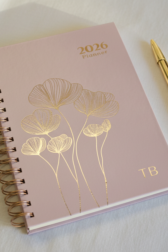 Personalized A5 Hardcover 2026 Planner - Blush Rose