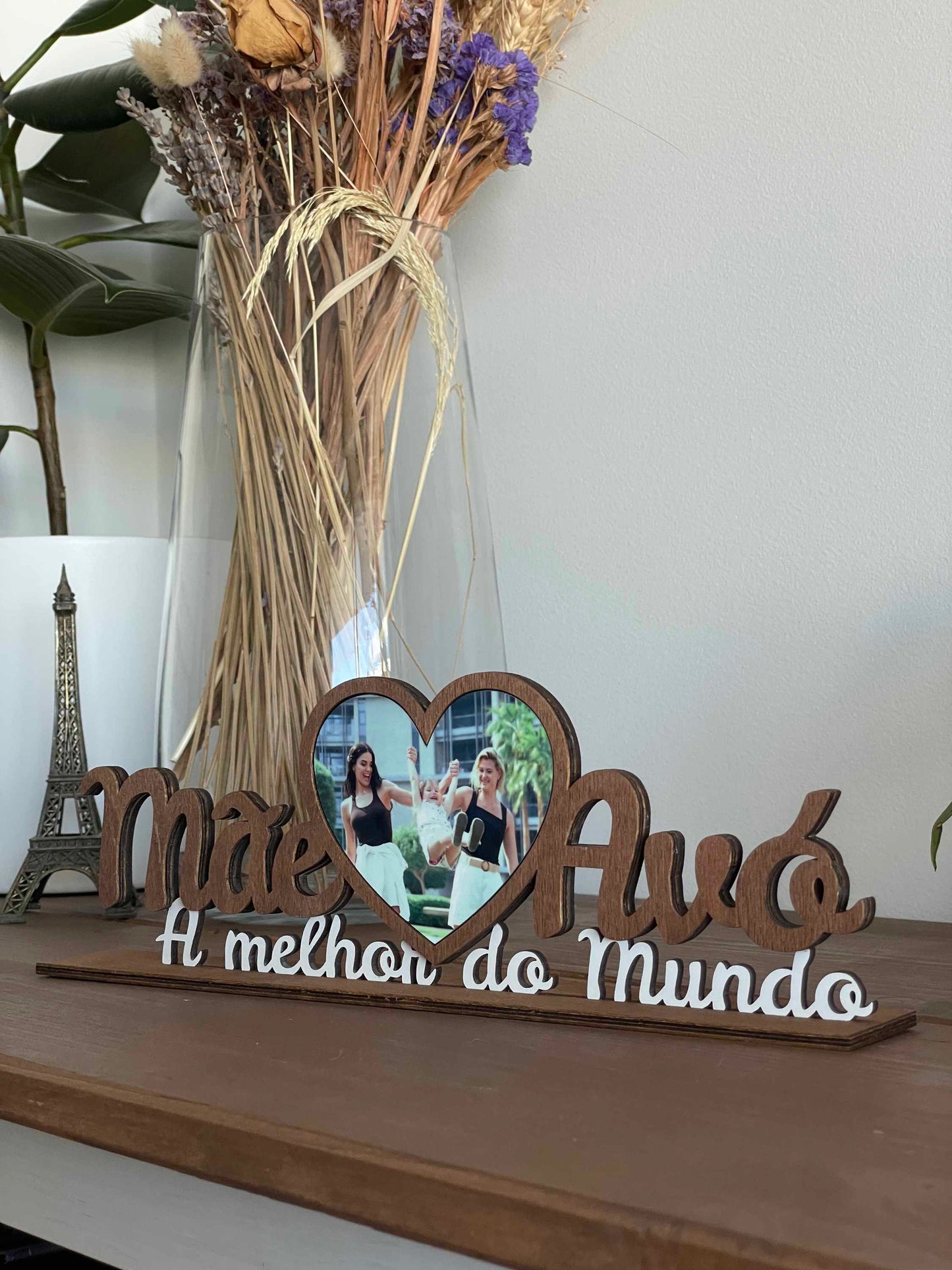 Moldura Mãe e Avó Personalizada com Foto - Coração