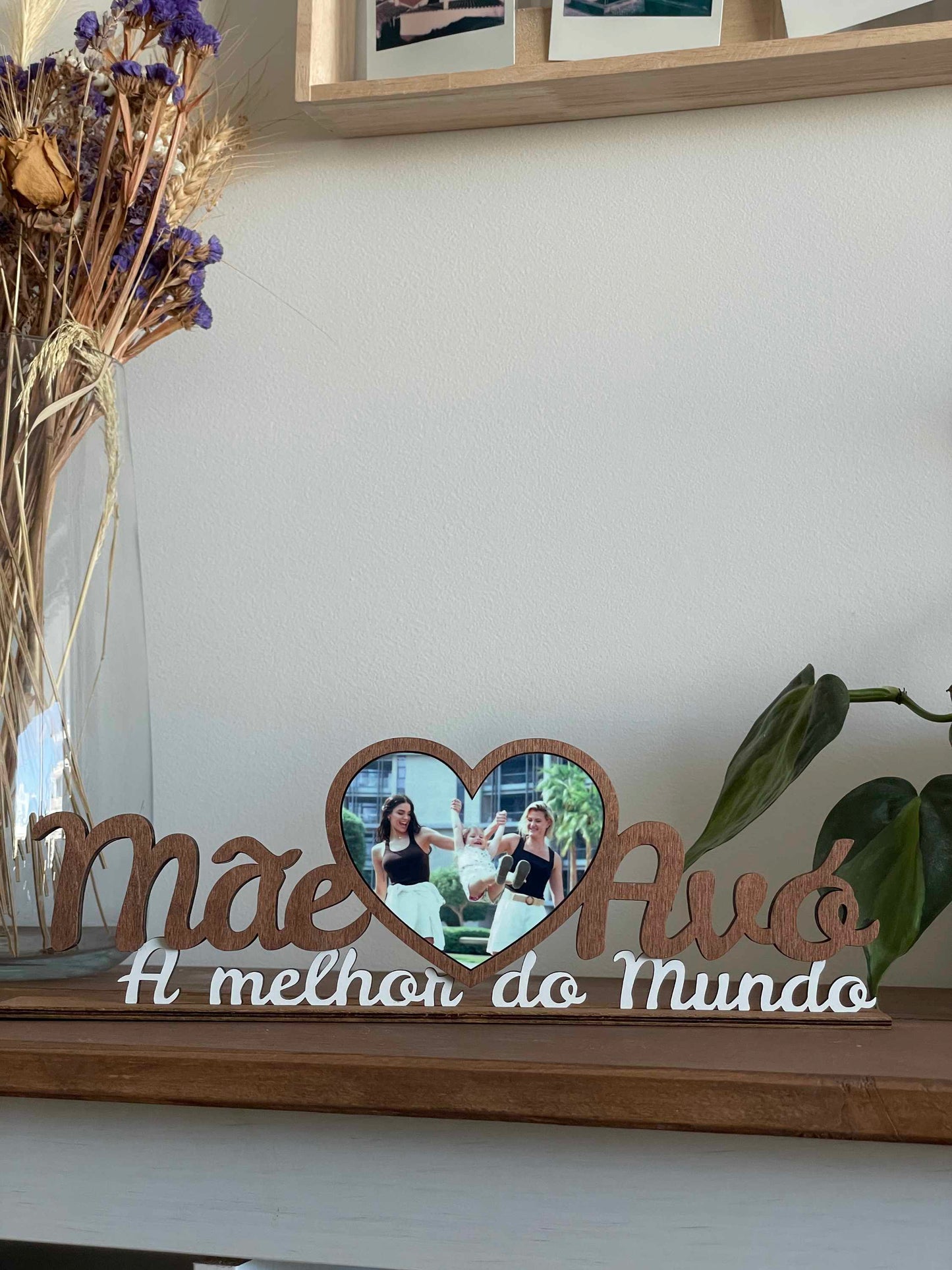 Moldura Mãe e Avó Personalizada com Foto - Coração