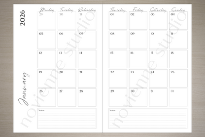 Personalized A5 Hardcover 2026 Planner - Warm Beige