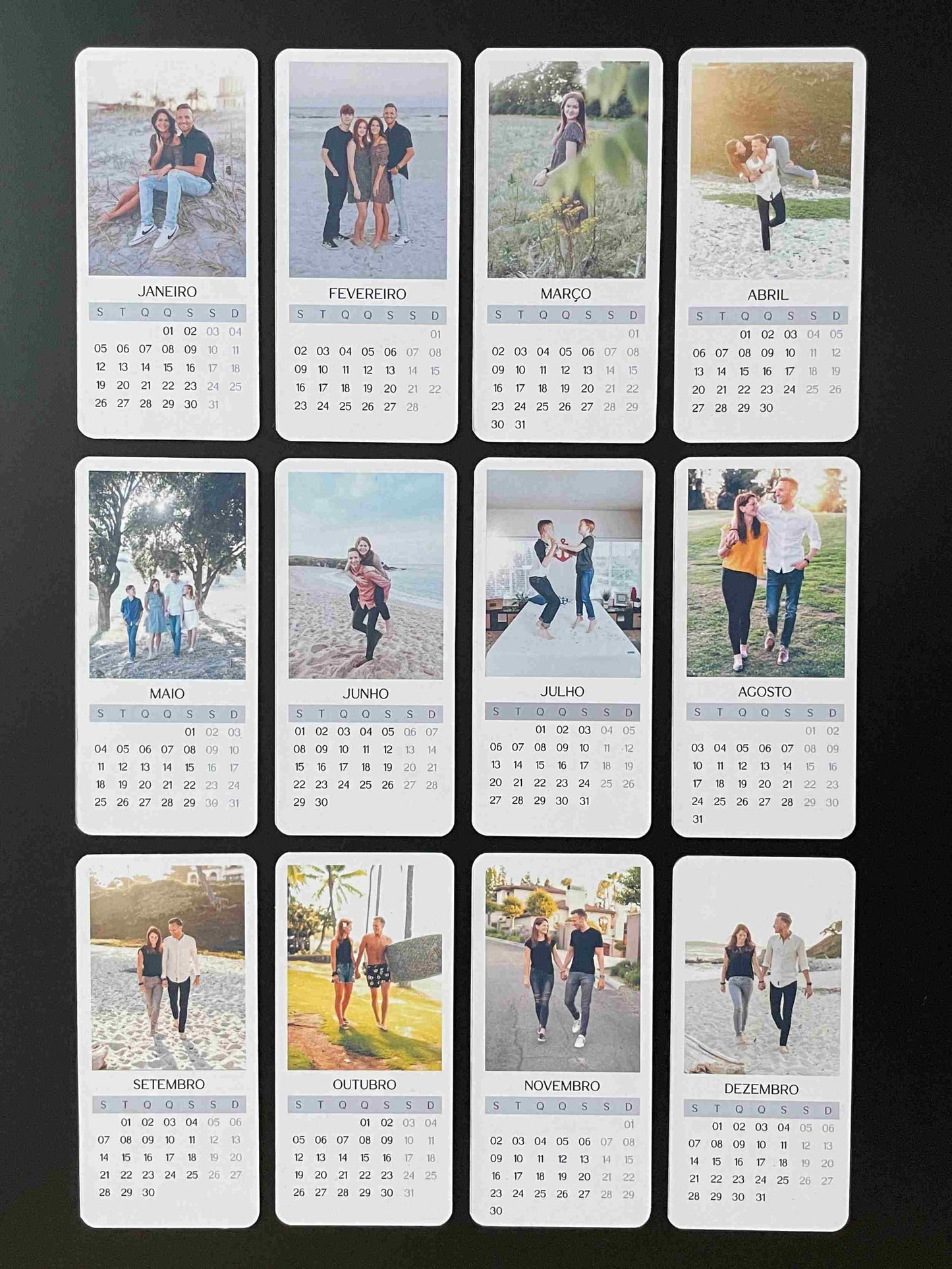 Custom Photo Monthly Magnetic Calendar - Vertical