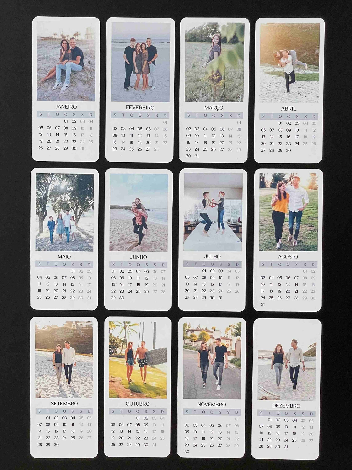 Custom Photo Monthly Magnetic Calendar - Vertical