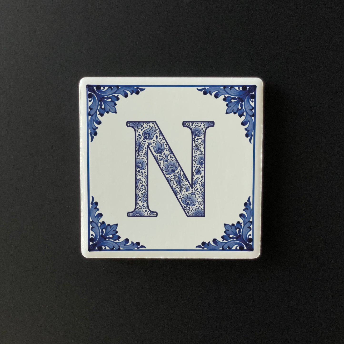 Íman Cerâmico Personalizado Letra Azulejo Português - Quadrado