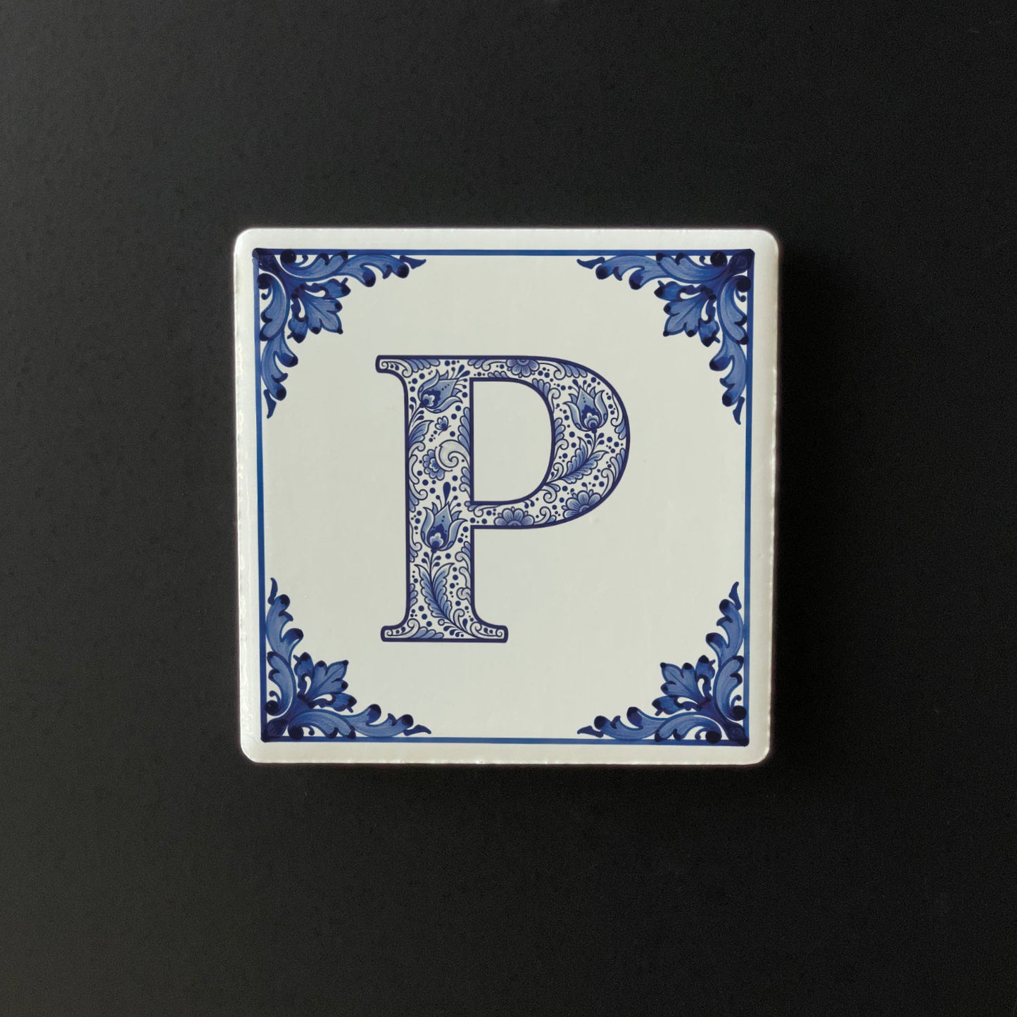 Íman Cerâmico Personalizado Letra Azulejo Português - Quadrado