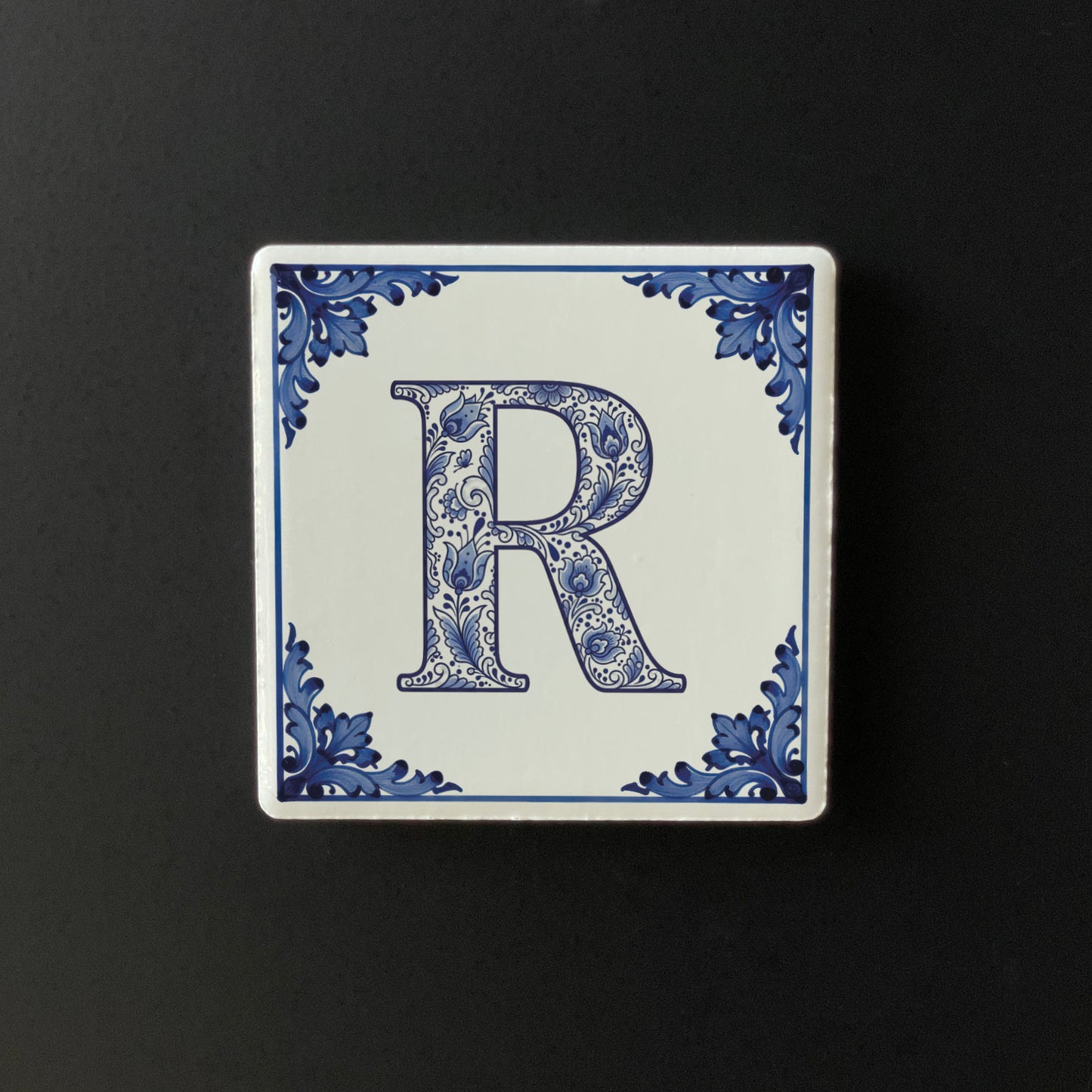 Íman Cerâmico Personalizado Letra Azulejo Português - Quadrado