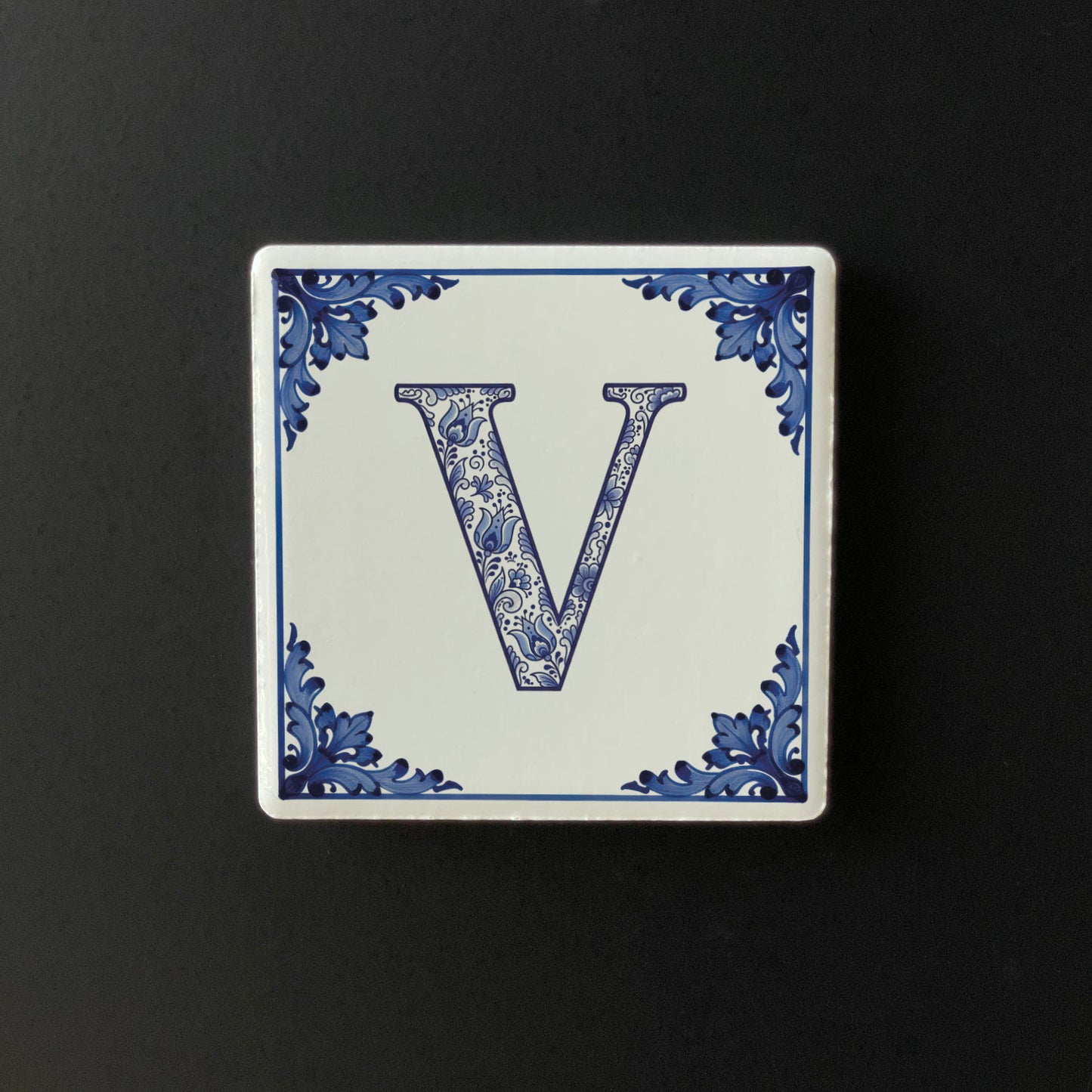 Íman Cerâmico Personalizado Letra Azulejo Português - Quadrado