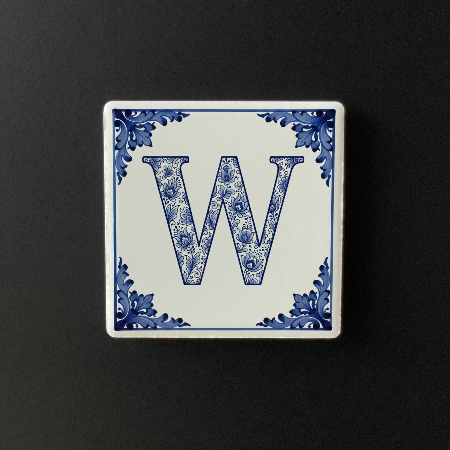Íman Cerâmico Personalizado Letra Azulejo Português - Quadrado