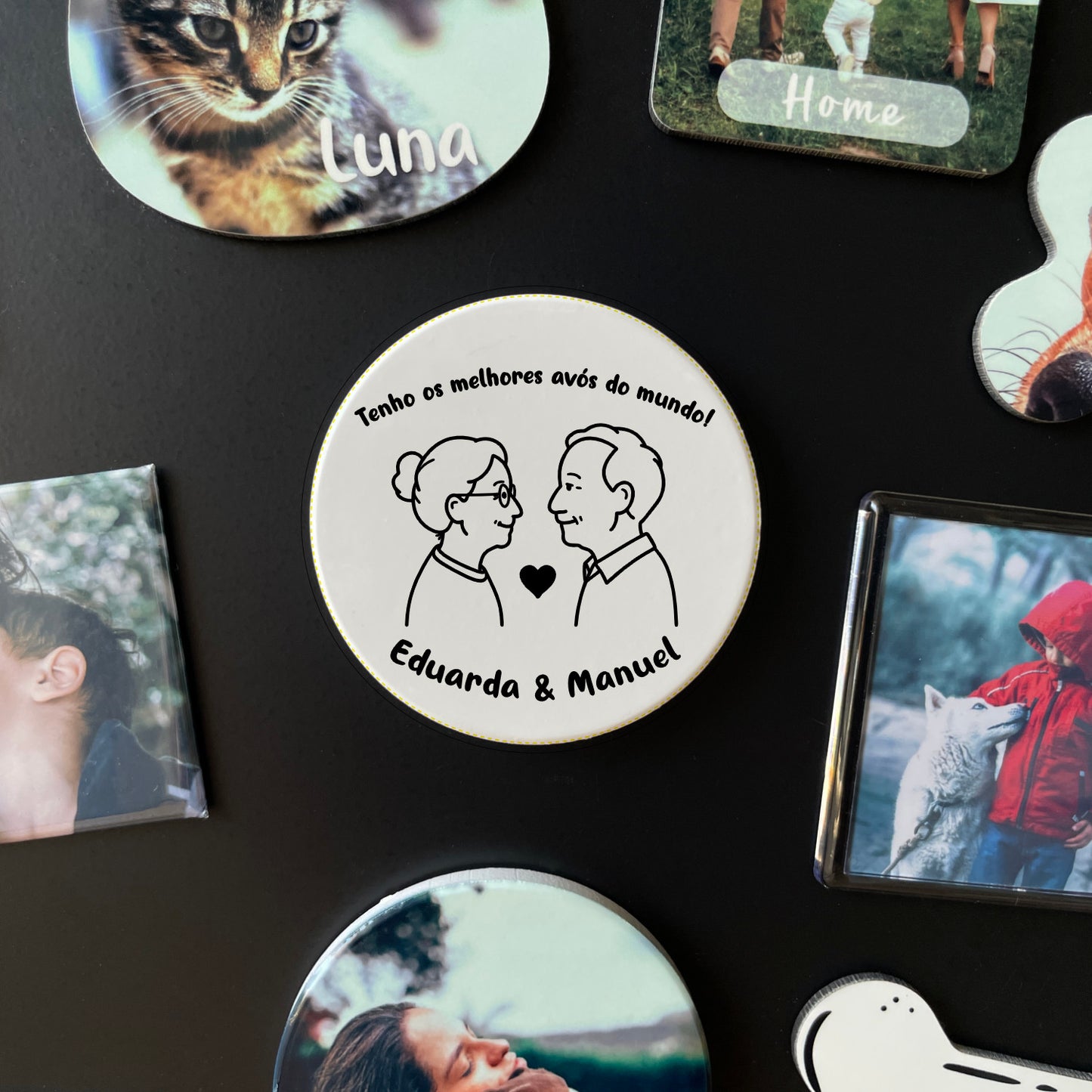 Íman Cerâmico Personalizado para Avós - Redondo