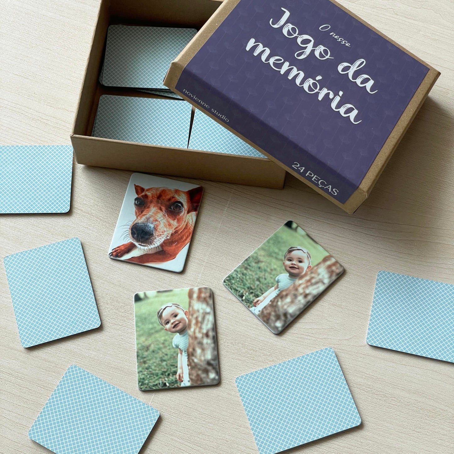 Jogo da Memória Personalizado com Fotografias - 24 Peças