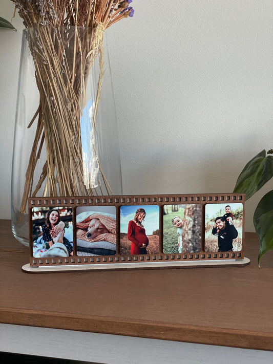 Moldura Película Fotográfica Personalizada com 5 Fotos - Horizontal