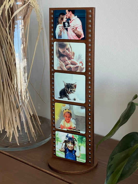 Moldura Película Fotográfica Personalizada com 5 Fotos - Vertical